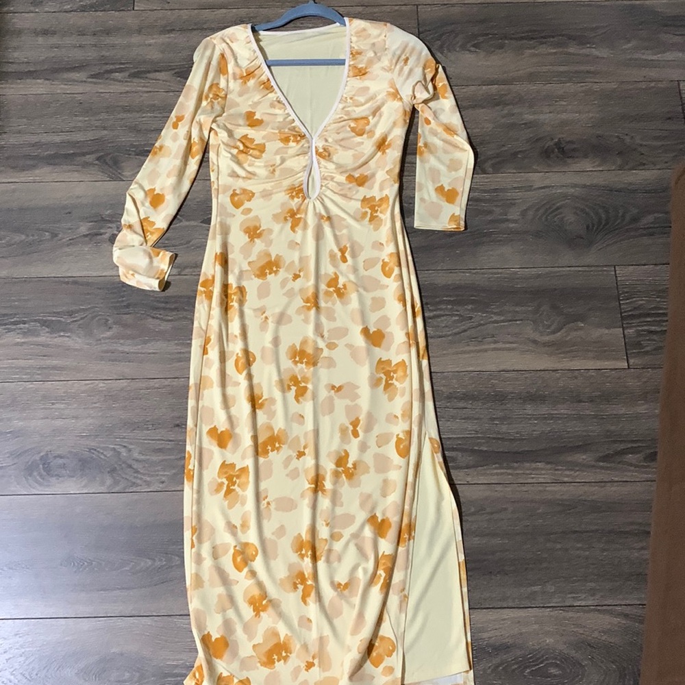 Abercrombie & Fitch Long Sleeve Dress - Yellow Floral